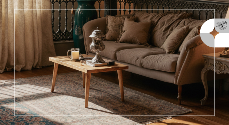 ست کردن ظرف نقره و فرش ایرانی