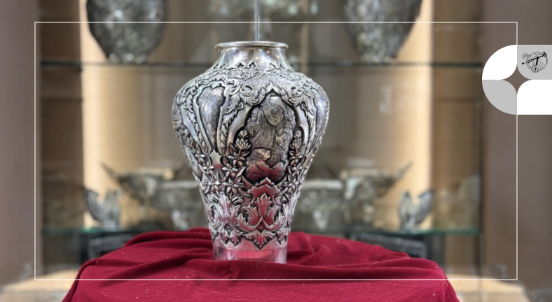 ظروف نقره دکوری دستساز و قلمزنی گالری خداداد