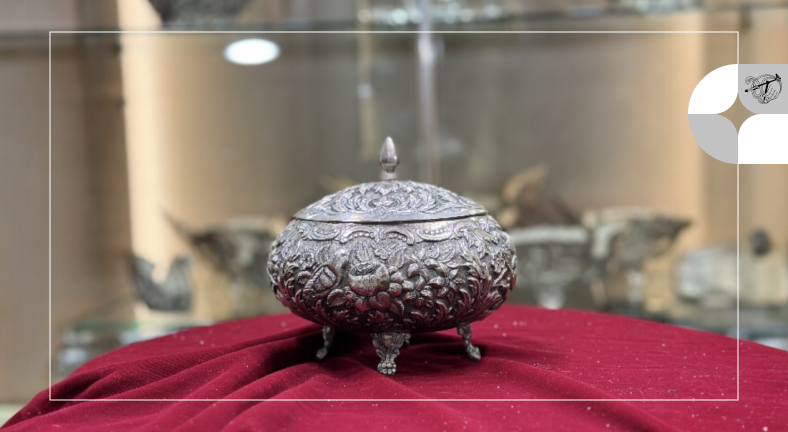 ظروف نقره پذیرایی دستساز و قلمزنی گالری خداداد