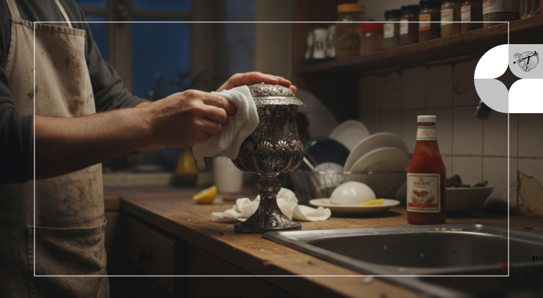 تمیز کردن ظروف نقره با سس کچاپ در خانه