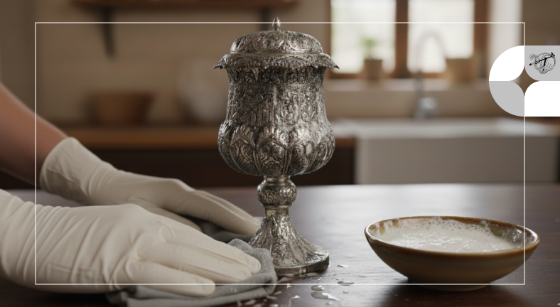 تمیز کردن ظروف نقره با سرکه سفید و جوش شیرین