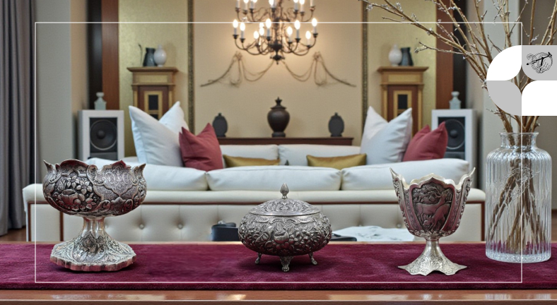 شکلات خوری نقره قلمزنی و دستساز