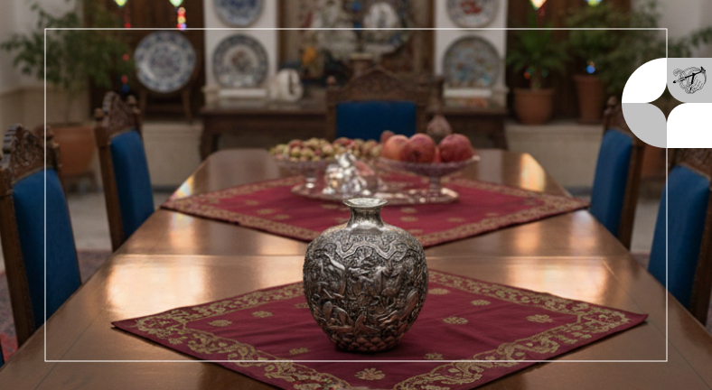 تزیین میز ناهارخوری با دکوراسیون ظروف نقره