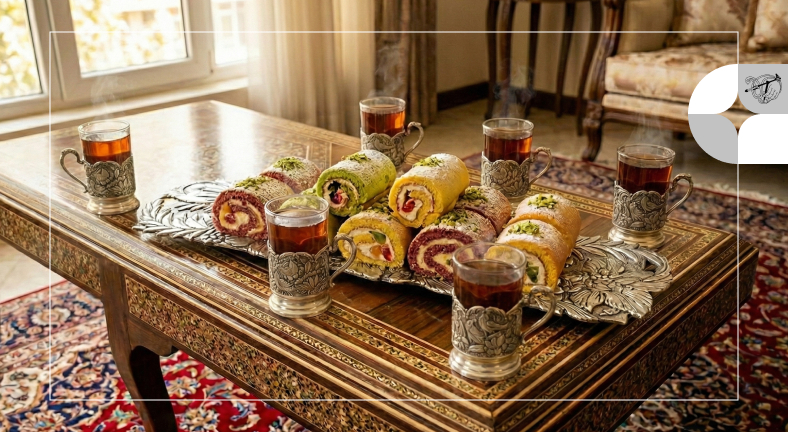 ظرف رولت خوری نقره و سبک های قلمزنی