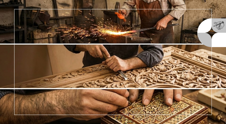 چاقوسازی زنجان، منبت‌کاری، خاتم‌سازی