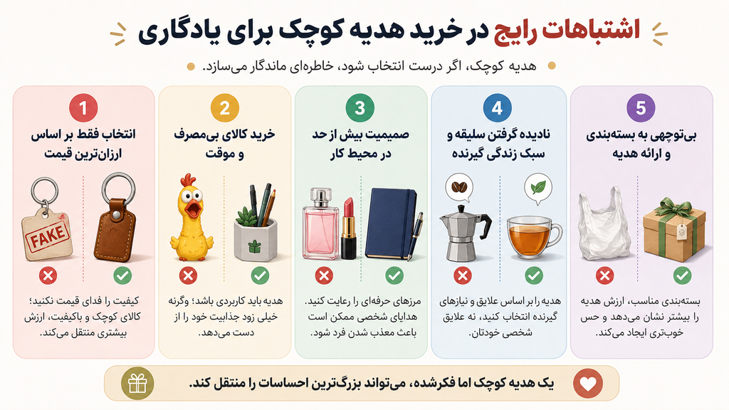اشتباهات رایج در خرید هدیه کوچک برای یادگاری