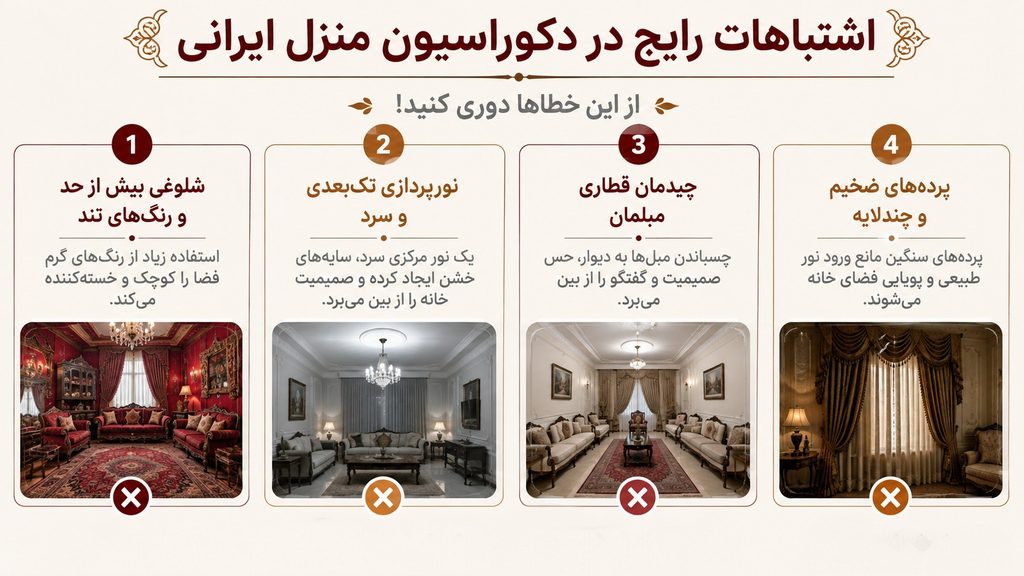 اشتباهات رایج در دکوراسیون منزل ایرانی که باید از آنها دوری کنید