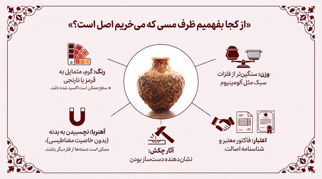 از کجا بفهمیم ظرف مسی که میخریم اصل است؟